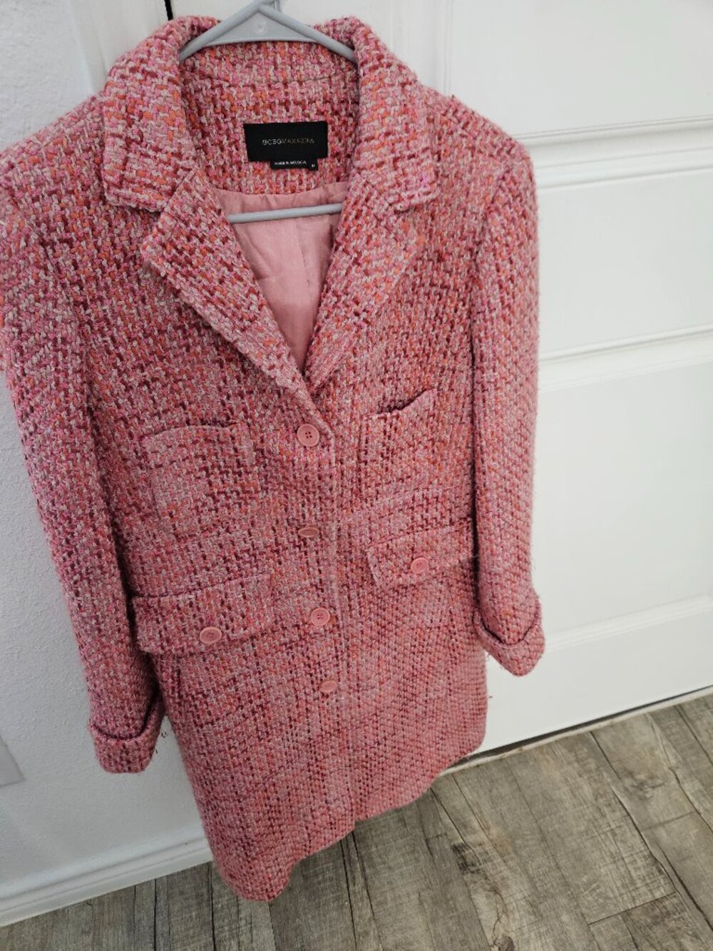 BCBG Max Azria Pink Tweed Coat